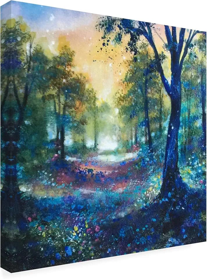 Trademark Fine Art Outdoor Canvas Art - Jennifer Taylor Art 'The Way Through The Woods' Wall Art for Outdoor Spaces, Patios, or Gardens