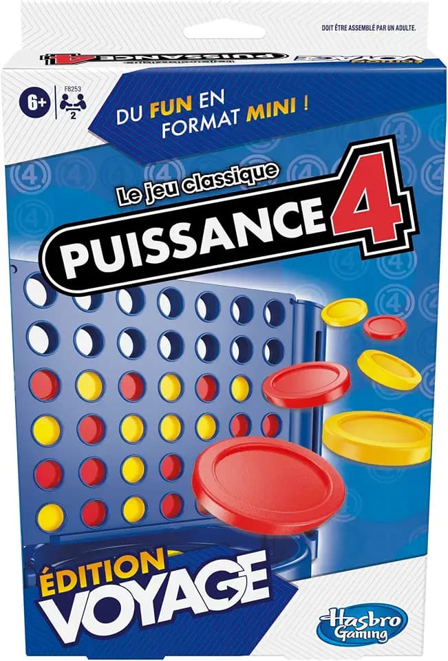 Hasbro Gaming Leistung 4 Reise-Edition, tragbares Spiel für 2 Spieler, Reisespiel