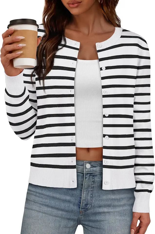 IWD Women's Cardigan Sweaters Long Sleeve Lightweight Button Down Fall Tops