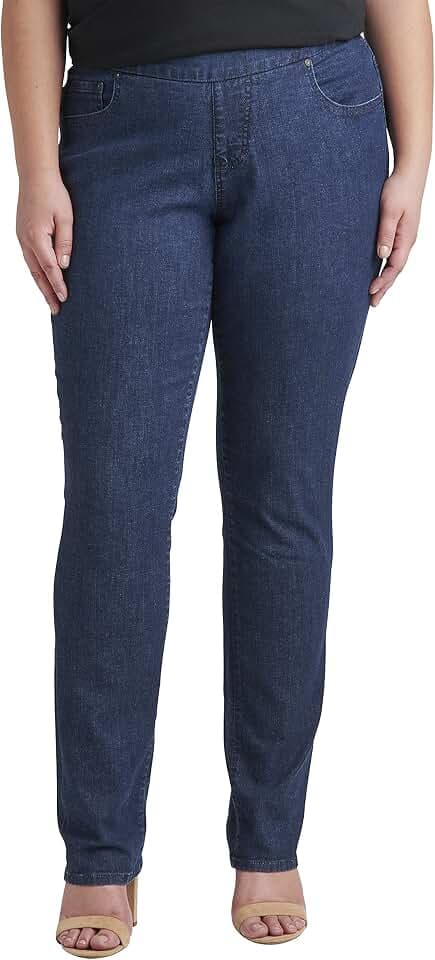 JAG Jeans Women's Peri Mid Rise Straight Leg Pull-on Jeans