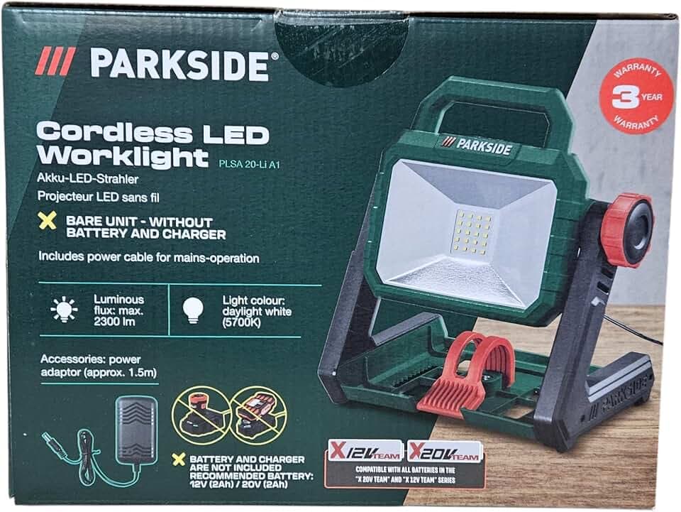 PARKSIDE Akku-LED-Strahler PLSA 20-Li ohne Akku und Ladegerät 12 V 20 V X20V Team / X12V Team (PALS)