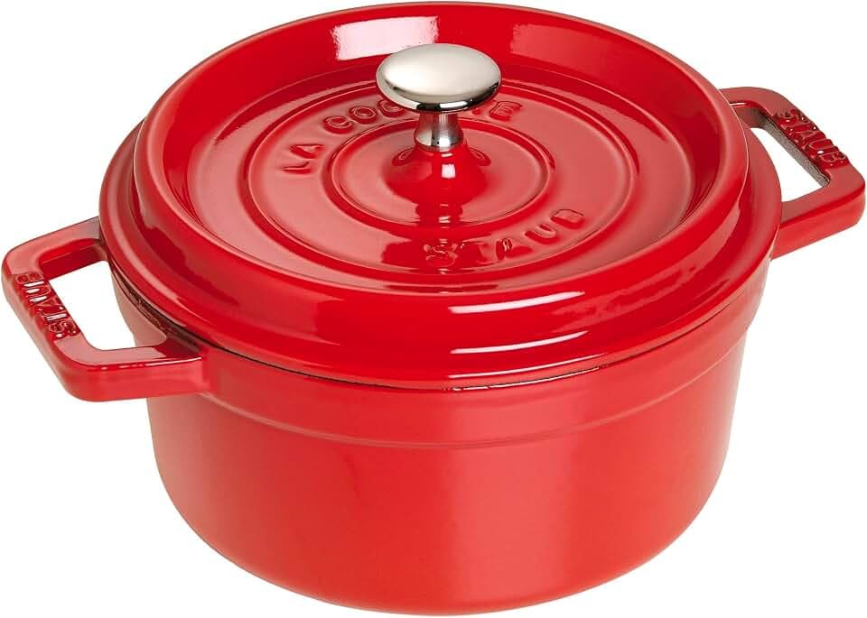 STAUB Cocotte, Gusseisen Bräter, Alle Herdarten inkl Induktion, Rund, 20 cm, 2,25 L, Kirsch-Rot