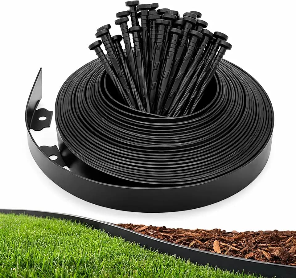 Gardzen 1.5" x20' Landscape Edging Kit with 24 Spikes