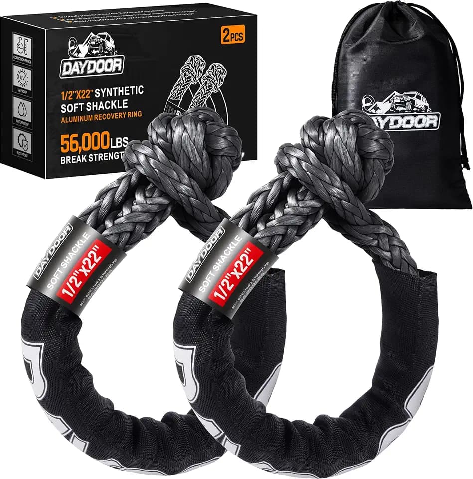 DAYDOOR Soft Shackle for Recovery, 1/2in x 22in, 56,000 LBS, Gray