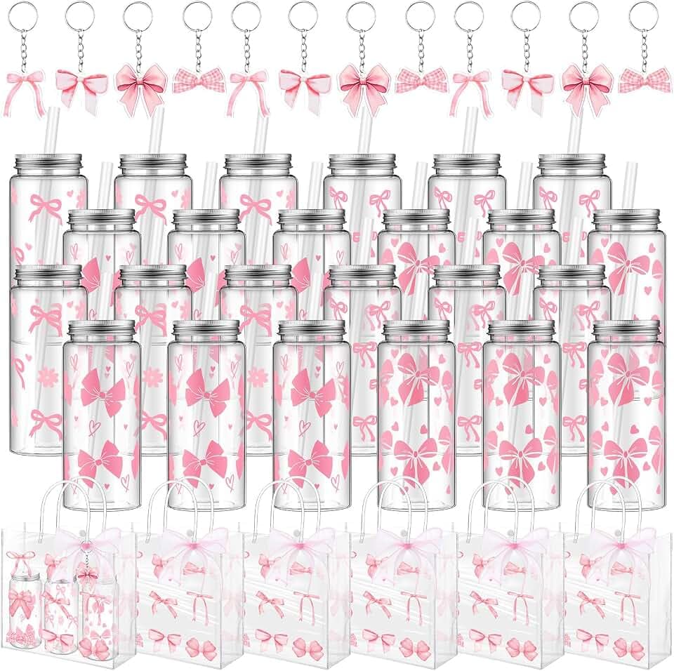 Remerry 24 Set Pink Bow Party Favors Bow Themed Birthday Decorations