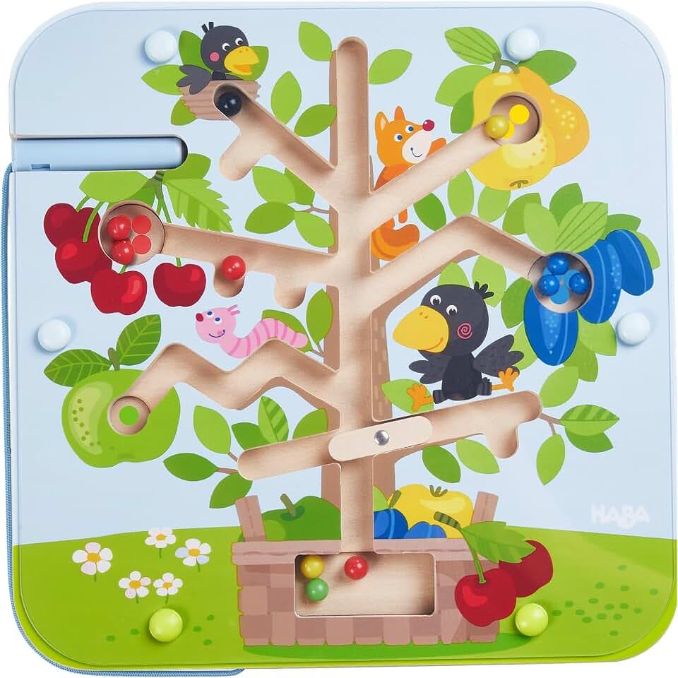 HABA Magnetspiel Obstgarten – Labyrinth mit Magnetstift aus Holz