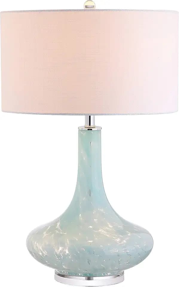 JONATHAN Y Montreal 29" Teardrop Gourd Glass LED Table Lamp, Ice Blue