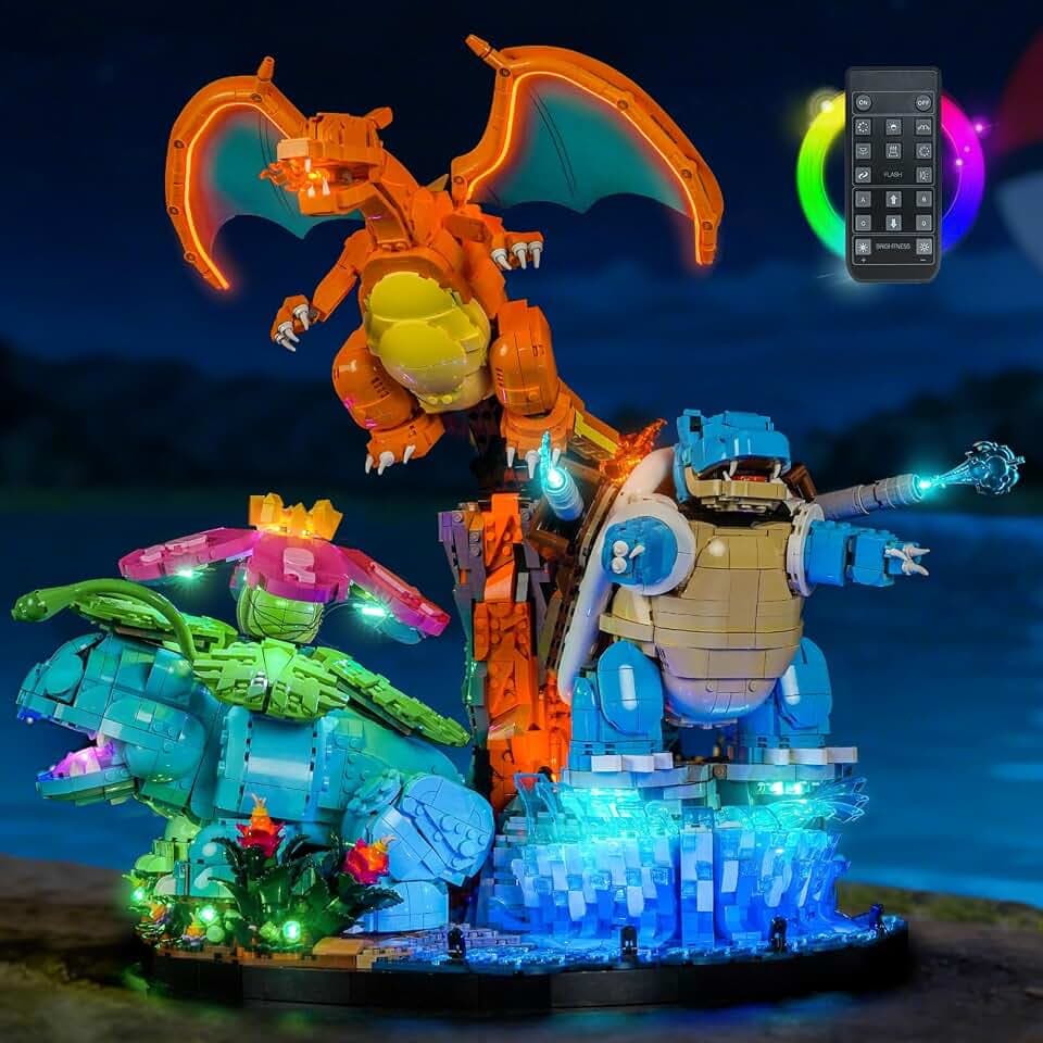 LED Lighting Compatible with LEGO 72153 Venusaur, Charizard and Blastoise - JUST Lights,Light Kit Compatible with LEGO 72153,NOT Included The Model