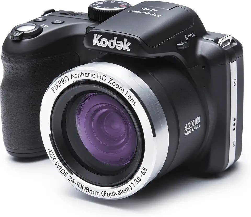 Kodak Pixpro AZ252 - Digitale Bridge-Kamera 16 MP, 25X optischer Zoom, HD 720p Video, 24 mm Weitwinkel, optische Bildstabilisierung, 3-Zoll-LCD - Schwarz