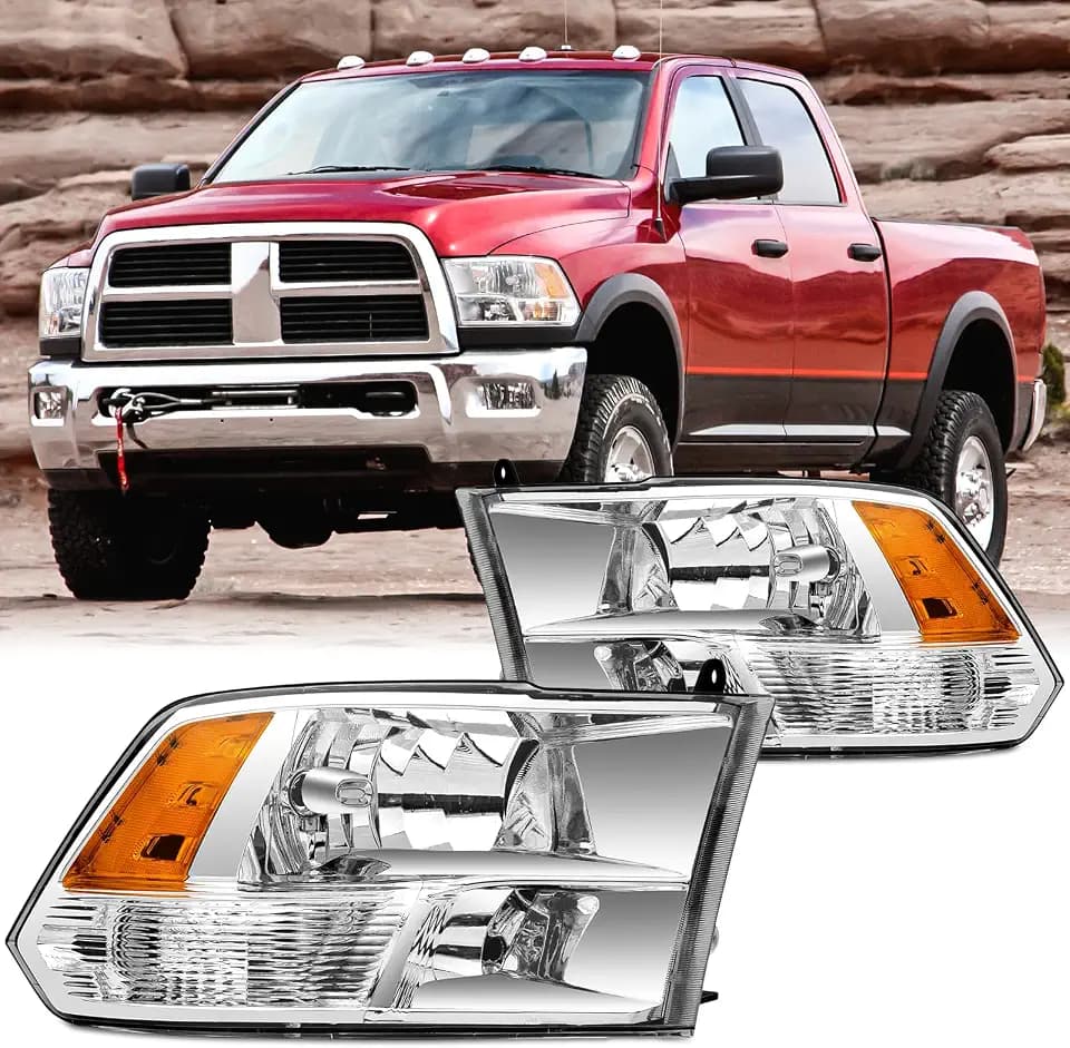 Headlights Assembly Set For 2009-2018 Dodge Ram/2019-2022 Ram 1500 Classic