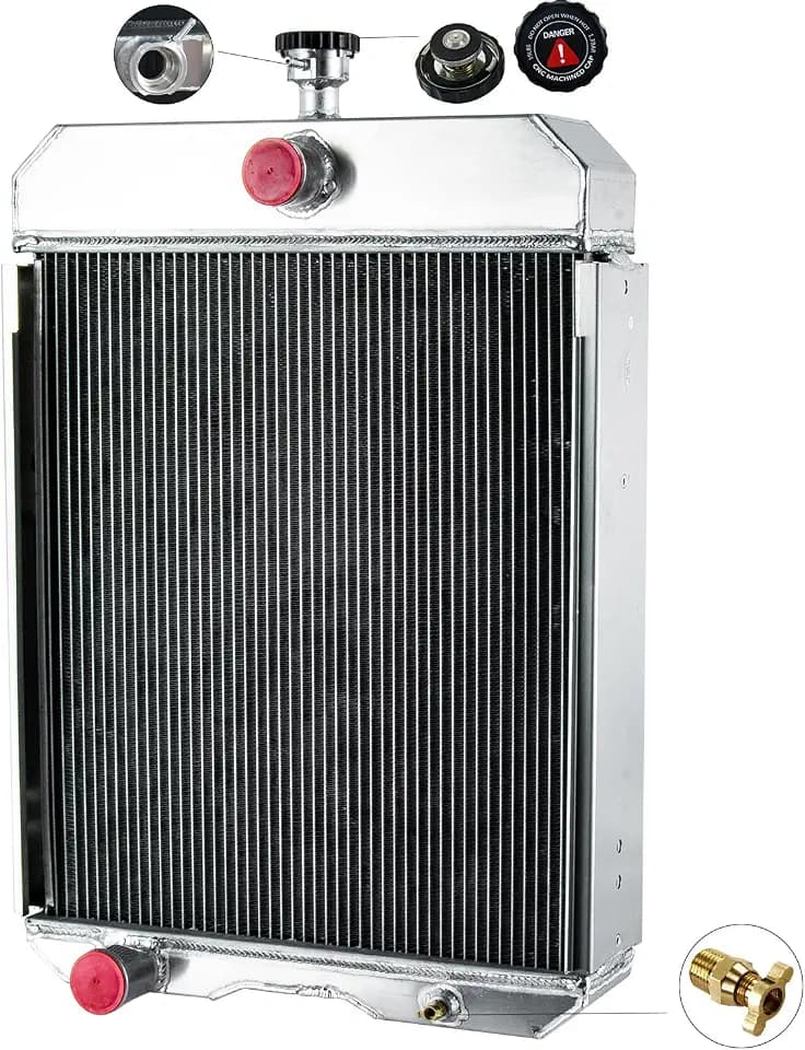 62MM All Aluminum Tractor Radiator Compatible With International Farmall 460 560 Models Replaces OEM# 370414R1 370413R92 370415R92, 4 Row Core Racing Tractors Radiators