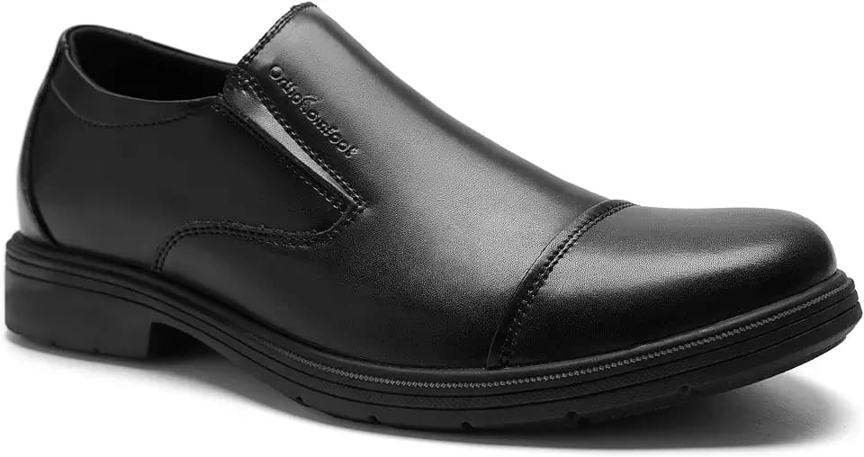 Men's Orthopedic Business Leather Dress Shoes: Comfortable Arch Support Plantar Fasciitis Formal Tuxedo Oxford, Casual Fashion Modern Wingtip Slip On Loafers for Foot and Ankle Pain Relief