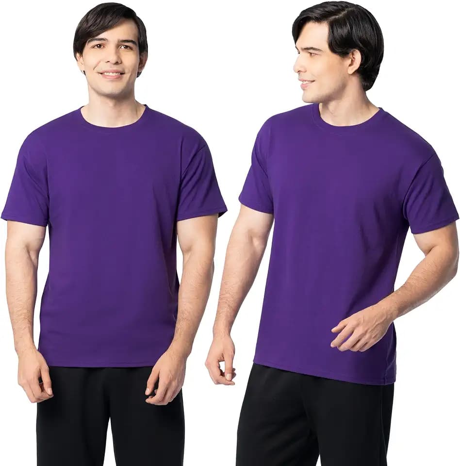Fruit of the Loom Men's Eversoft Cotton Short Sleeve T-Shirts, 2 Pack