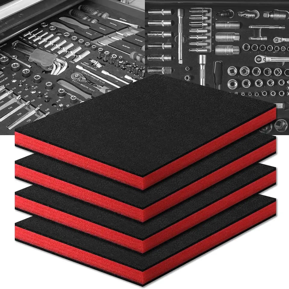 Schaumstoffeinlage Werkzeug 407 x 305 x 38mm, 4 Stück Schaumstoff Zuschnitt Schaumstoffeinlage Werkzeug Schaumstoffeinlagen Kamerakoffer Werkzeugkoffer Schaumstoff Werkzeugeinlage