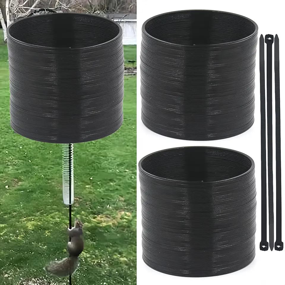 3 PCS Squirrel Baffles Squirrel Guard for Bird Feeders, Squirrel Spring Barriers Squirrel Deterrent Coil Protects Outdoor Bird Feeder Poles
