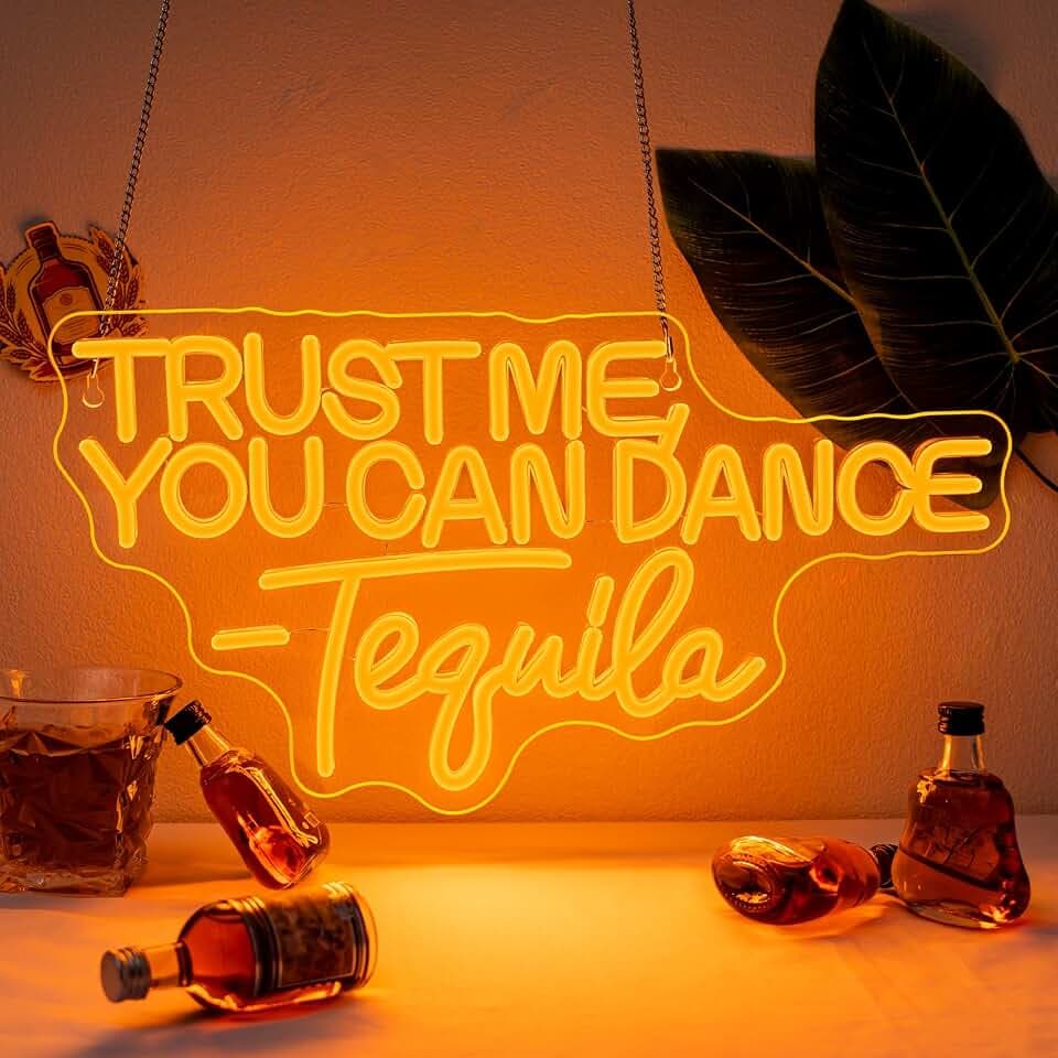 Trust Me You Can Dance Tequila Neon Sign LED Bar Wall Decor for Pubs