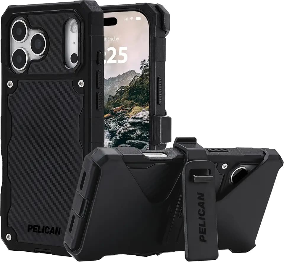 Pelican Shield iPhone 17 Pro Max Case - Rugged MagSafe Phone Case - Carbon