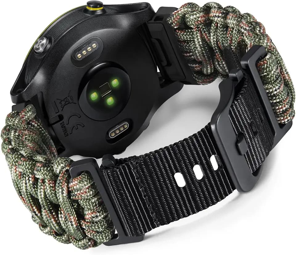 BINLUN Kompatibel mit Garmin Armband Nylon Paracord 550 20MM/22MM/26MM Militär Sports Robustes Für Quickfit-Armband Geflochtene Ersatzarmband Passt Für Fenix/für Forerunner/Für Descent/Für Instinct