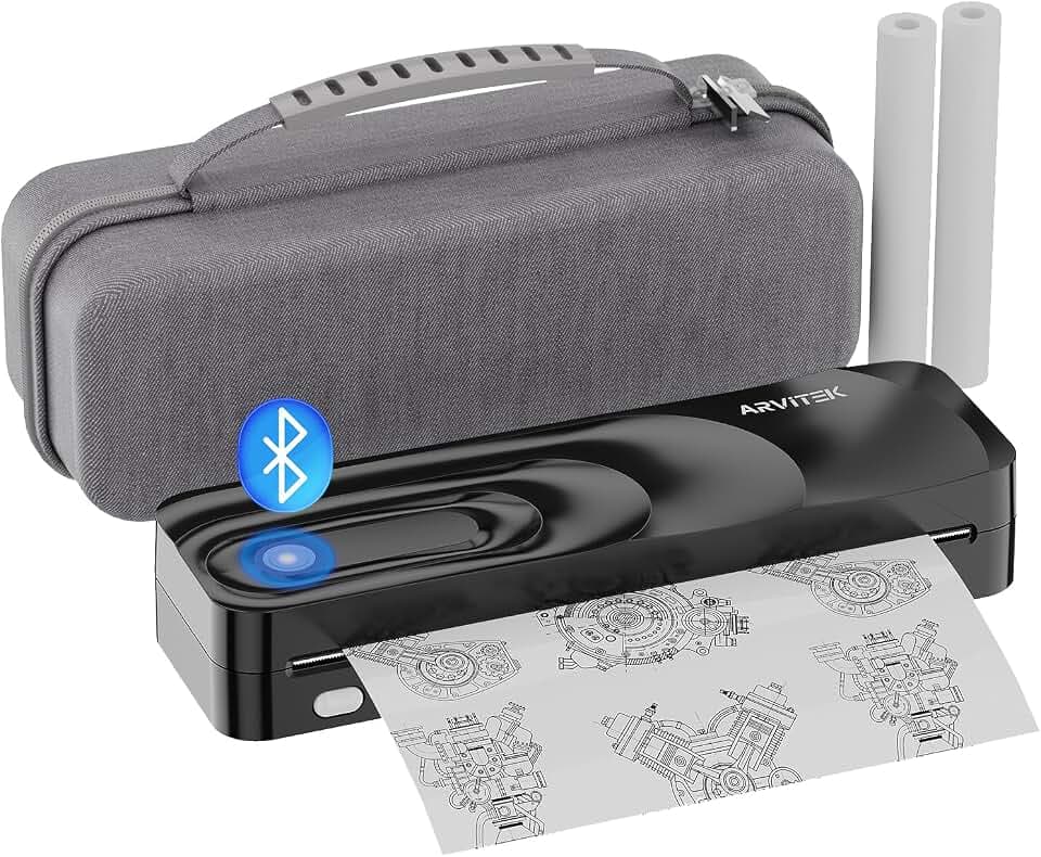 Wireless Portable Thermal Printer, Bluetooth Inkless Mobile Printer for Phone Laptop, Fit Various Sizes Thermal Paper 8.5"x11" US Letter A4, Included Carry Bag & Paper kit