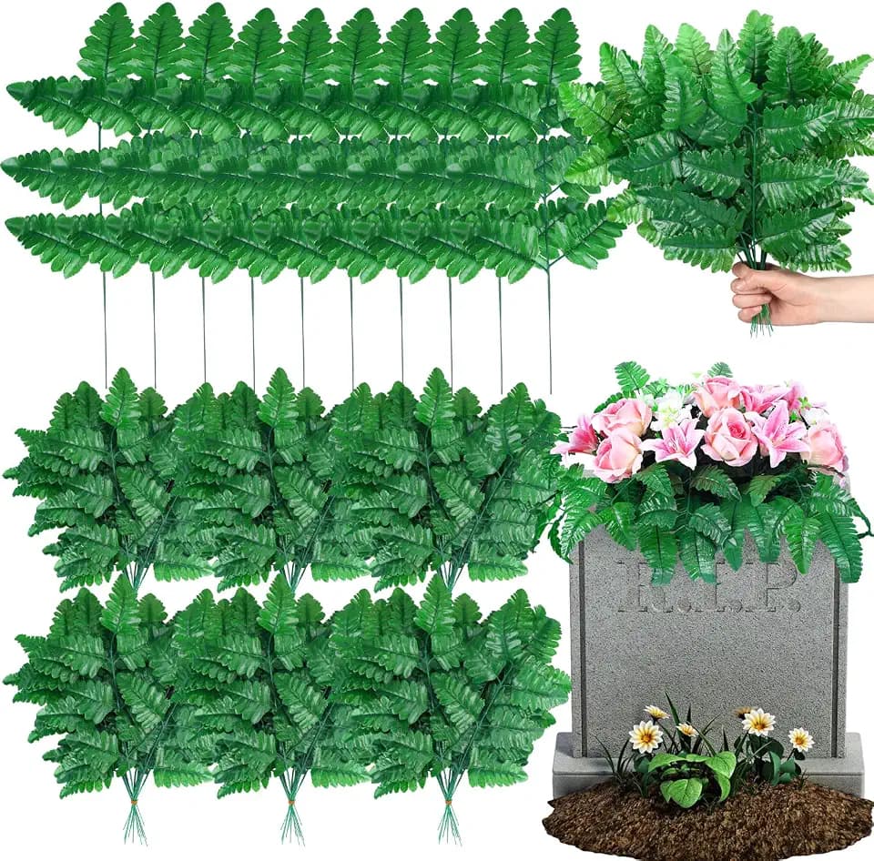 Yunlly 250 Pcs Artificial Silk Fern Leaves, Greenery Picks for Floral Decor