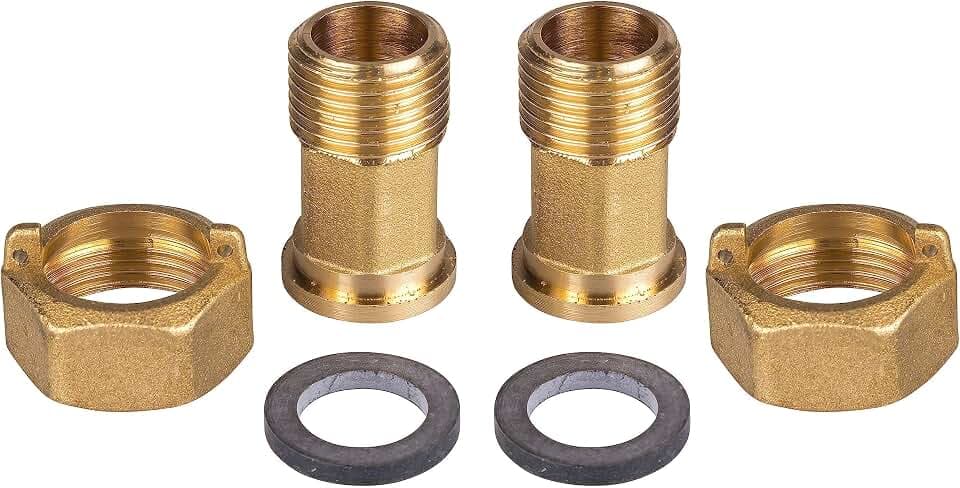 SPEWA Wasserzähler Verschraubungen ÜW -Mutter 3/4 Zoll x Tülle 1/2 Zoll AG, MS-blank Set mit 2 Stück + 1