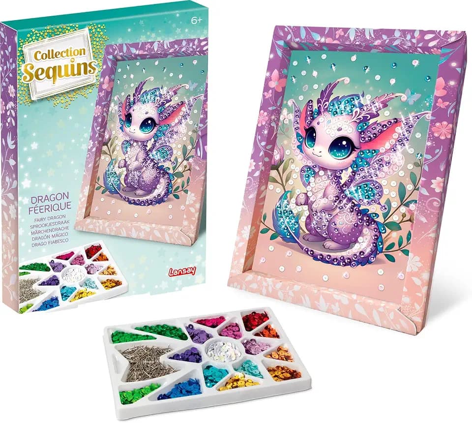Lansay - Collection Sequins Zauberdrache - Bild zum Verzieren - Ab 6 Jahren