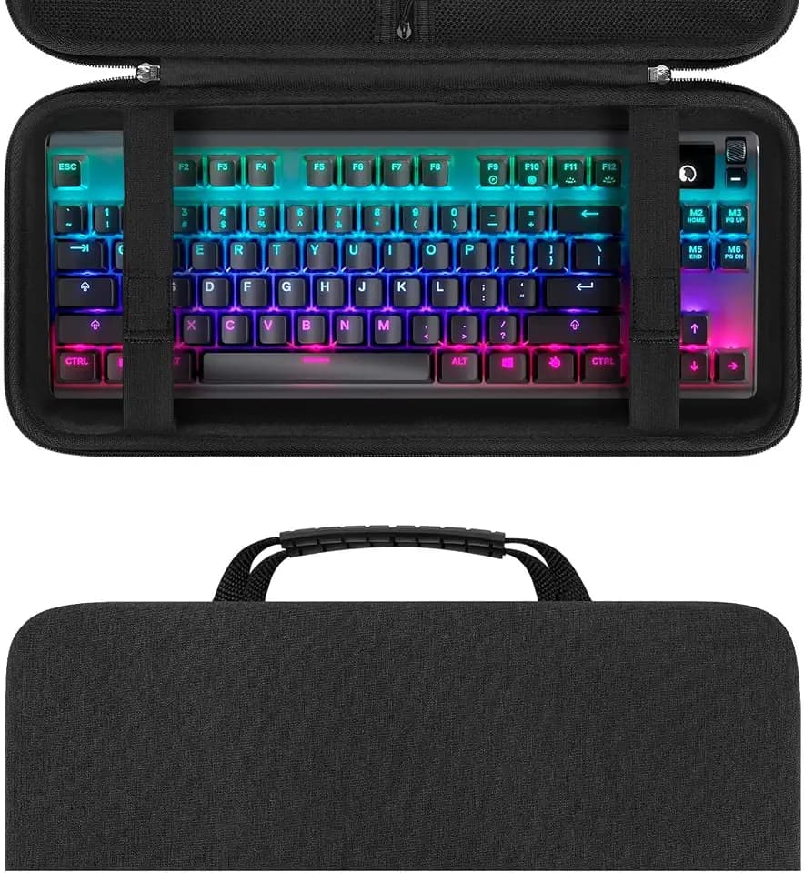 Linkidea Hartes, tragbares Reiseetui kompatibel mit TKL-Tastaturen (Tenkeyless) kabellos/kabelgebunden, Computer 87 Tasten Tragetasche Schutzbox Beutel