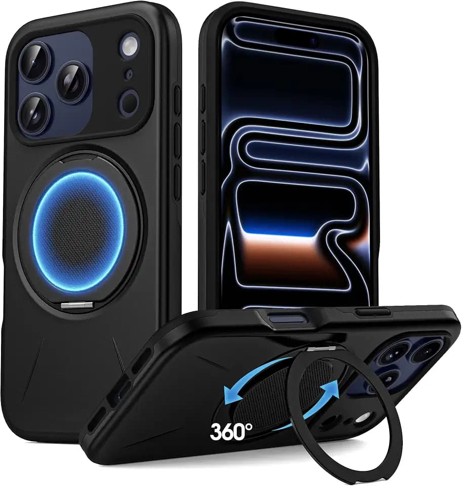 Armor Magnetic Stand Case for iPhone 17 Pro/18 Pro, 6.3", Black