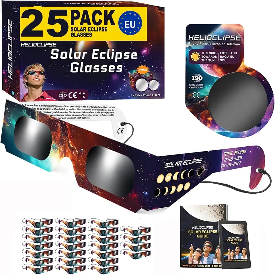 Helioclipse 6/12/25/50/100 Sonnenfinsternis Brille ISO 12312-2