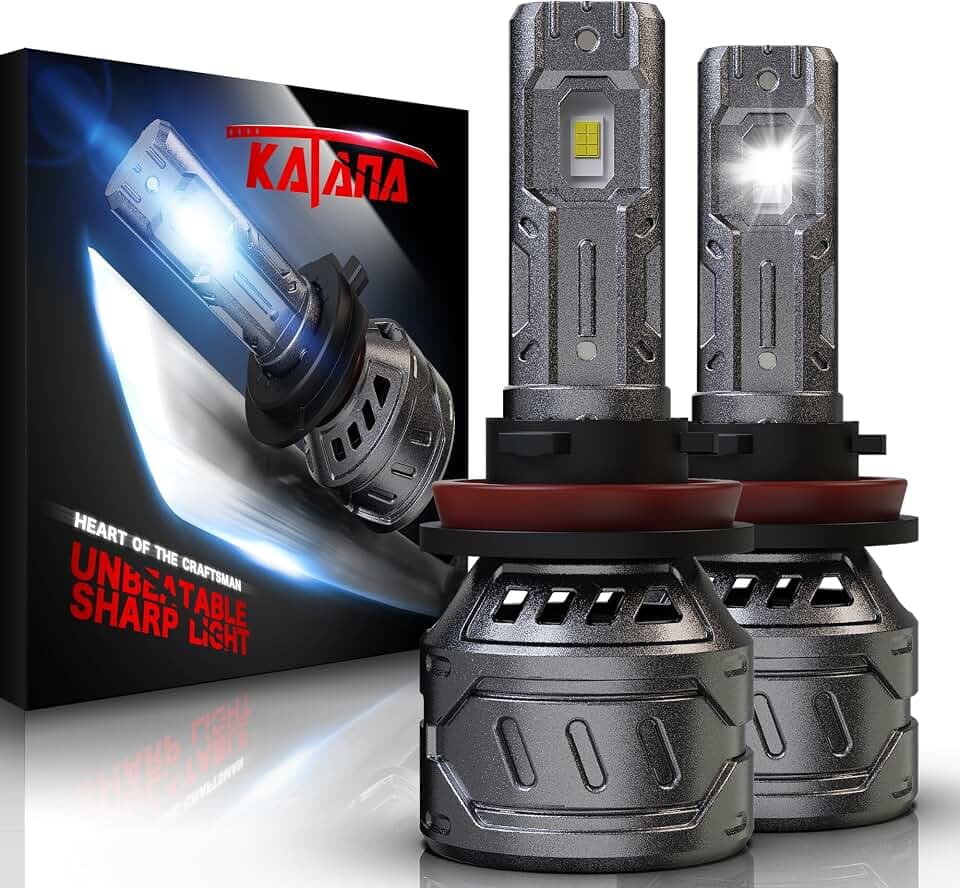 Katana H11 Bulb,H9 H8 400% Brightness White Plug and Play 1:1 Size of Fog 2
