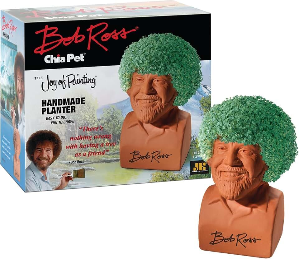 Chia Pet Bob Ross Terracotta Planter with Seed Pack