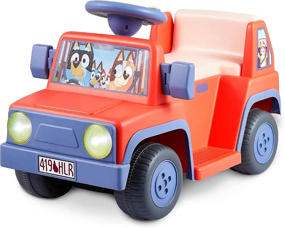 Bluey - 6V Kids Ride-On Car with Rechargeable Battery and Interactive