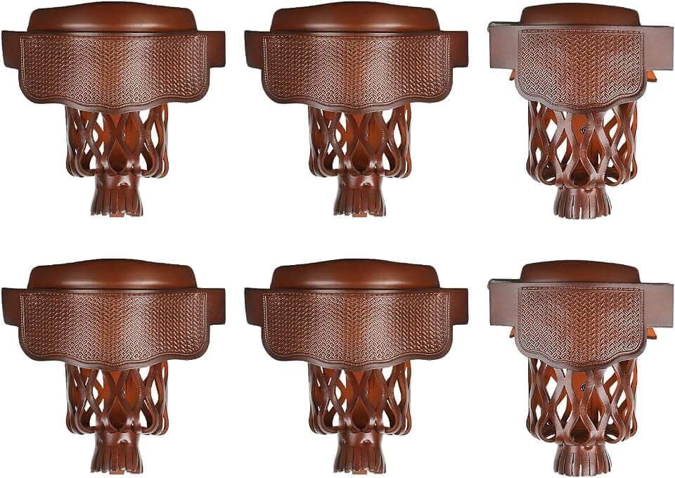 6-Piece PU Leather Billiard Pockets with Basketweave Pattern