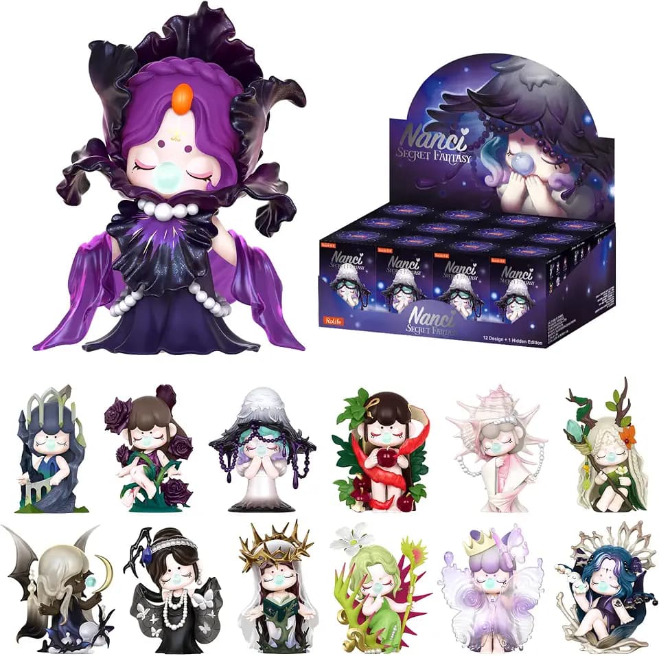 Rolife Nanci Secret Fantasy Blind Box Mystery Figure - Collectible Anime Character Doll, Dark Academia Desk Decor, Cute Gothic Style Art Toy, Creative Gift Idea