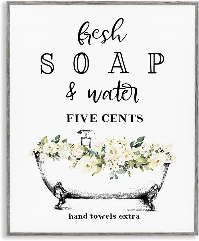 'Fresh Soap & Water Bath Tub'| Framed Giclee Art