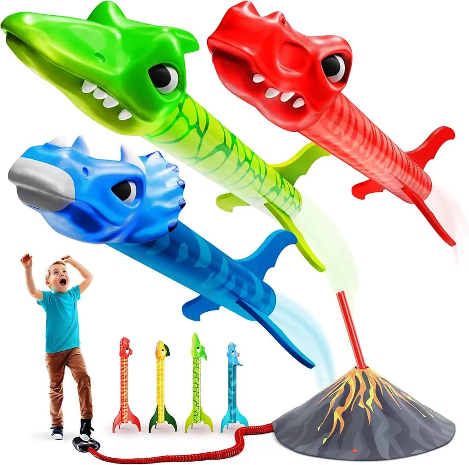 Dinosaur Toy Rocket Launcher for Kids - Birthday Toys for Kids 3-5 5-7 4-6
