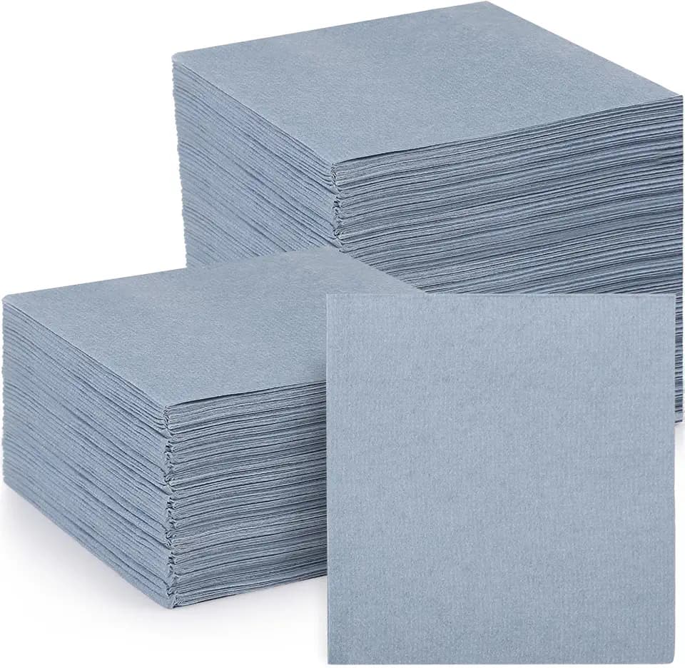150 Pcs Dusty Blue Cocktail Napkins Disposable 10 x 10" Linen