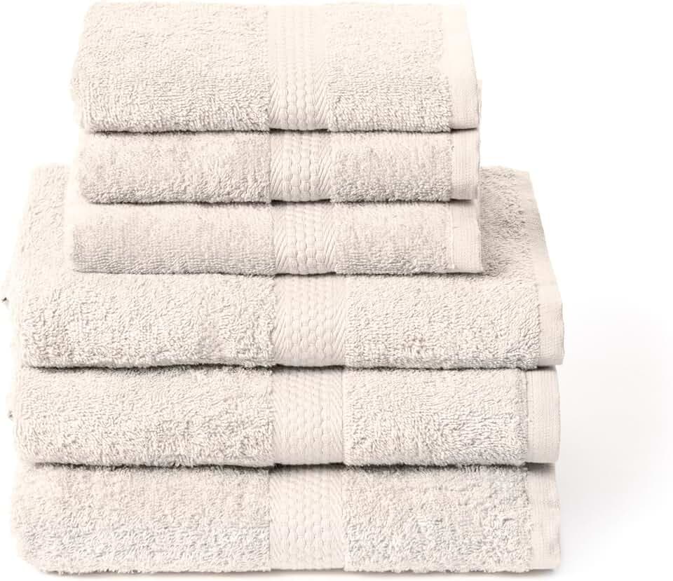 Caleffi 6-teiliges Handtuch-Set aus Baumwolle, 55 x 100 + 40 x 60 cm | Weicher und saugfähiger Schwamm, 3 Gesicht + 3 Bidets, einfarbig, komplettes Set, für den täglichen Gebrauch, Hotel & B & B
