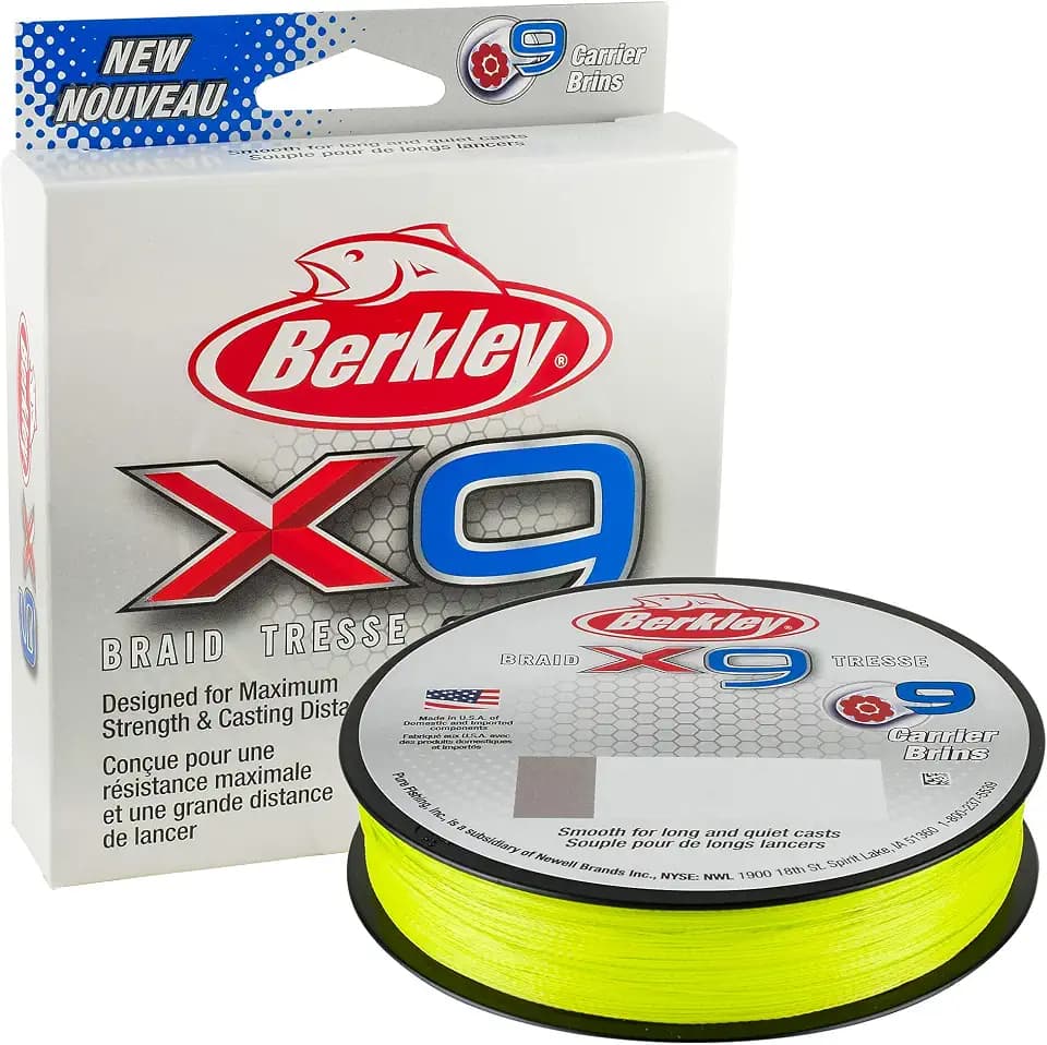 Berkley X9 geflochtene Angelschnur – 9-fache geflochtene Schnur zum Salzwasser- und Süßwasserangeln