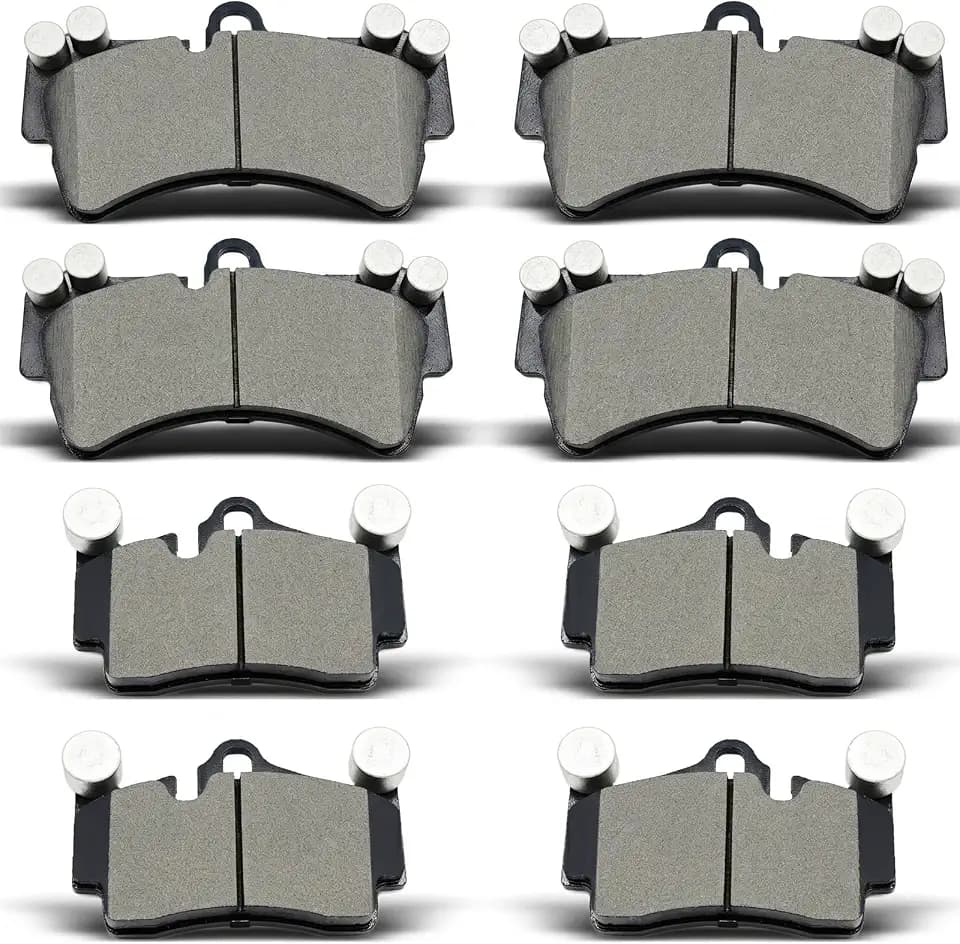D978 D1014 Front Rear Ceramic Brake Pads Set Fit For 2007-2015 Audi Q7,2003-2010 Porsche Cayenne,2004-2008 Volkswagen Touareg(8 pcs)
