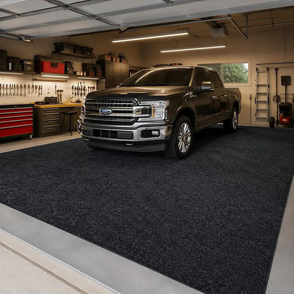 Garage Floor Mat Oil Spill Mat with Non-Slip Backing,8.8x22 Ft