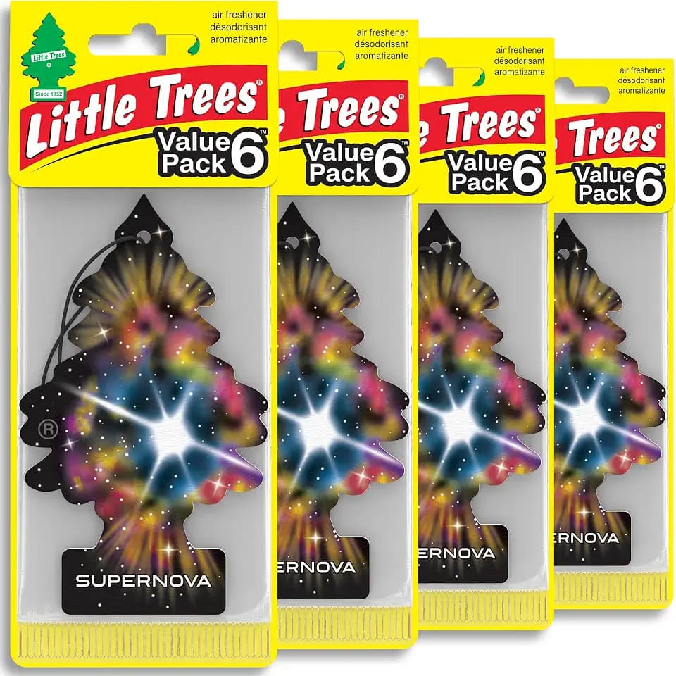 LITTLE TREES Car Air Freshener, 4 Count (Pack of 6), Supernova