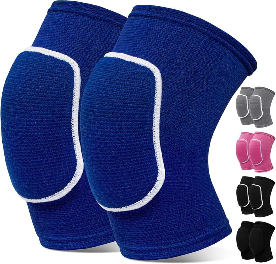 Volleyball Knee Pads,Knee Pads for Women,Men,Kids,Girls,Knee Brace for Basketball Volleyball Football Dance Yoga Tennis Running Cycling Workout Climbing (Blue, Large)