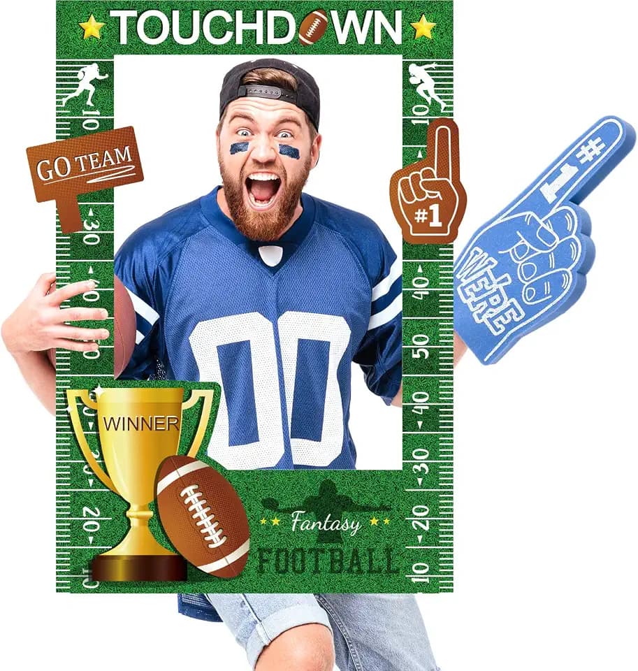 Jetec Football Party Decorations Sports Photo Booth Frame Props