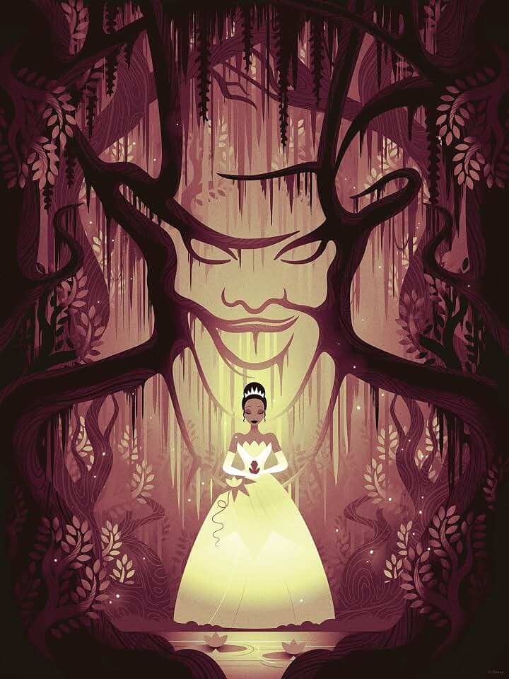 Komar Wandbild- Disney Tiana Dr. Facilier - Größe 30 x 40 cm - Poster, Kinderzimmer, Dekoration - gerollt ohne Rahmen