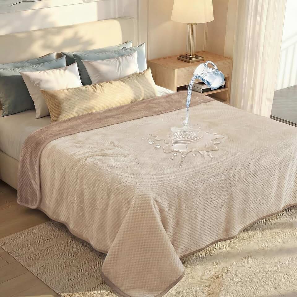 Luciphia Waterproof Blanket for Dog, Washable Reversible Fleece Pet Throw