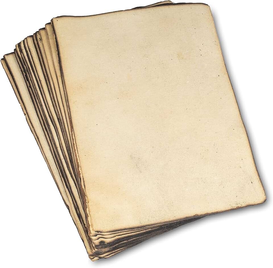 Wanderings Handmade Antique Blank Paper with Slightly Burned Edge, A4 Size, 50 Pack - Recycled Watercolor Mixed Media Loose Leaf Paper for Writers Invitations Crafts Thick 150 GSM - 8.25" x 11.7"