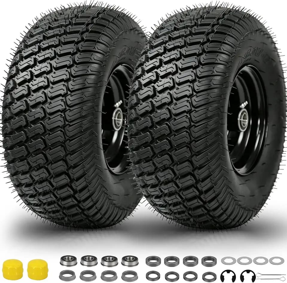 15x6.00-6 Lawn Mower Tires, 15x6.00-6 Tire and Wheel Tubeless, 2Pack