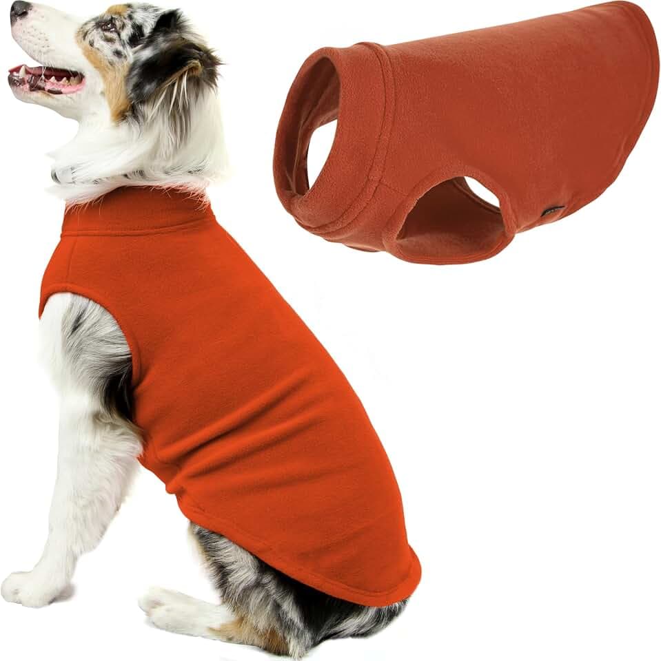 Gooby Hundepullover Stretch Fleece Vest - Kürbisorange 5X-Large