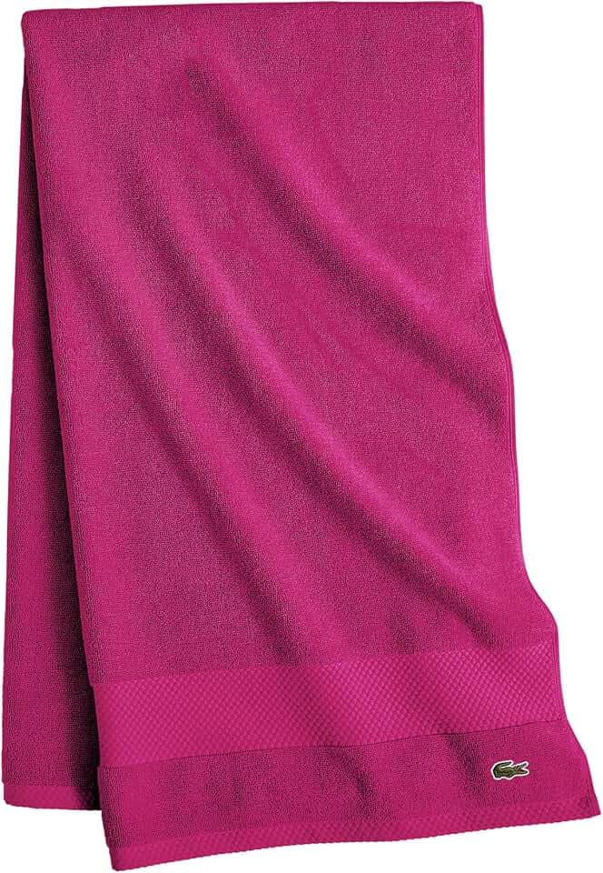 Lacoste Heritage 100% Supima Cotton Bath Towel 30" x 54", Magenta